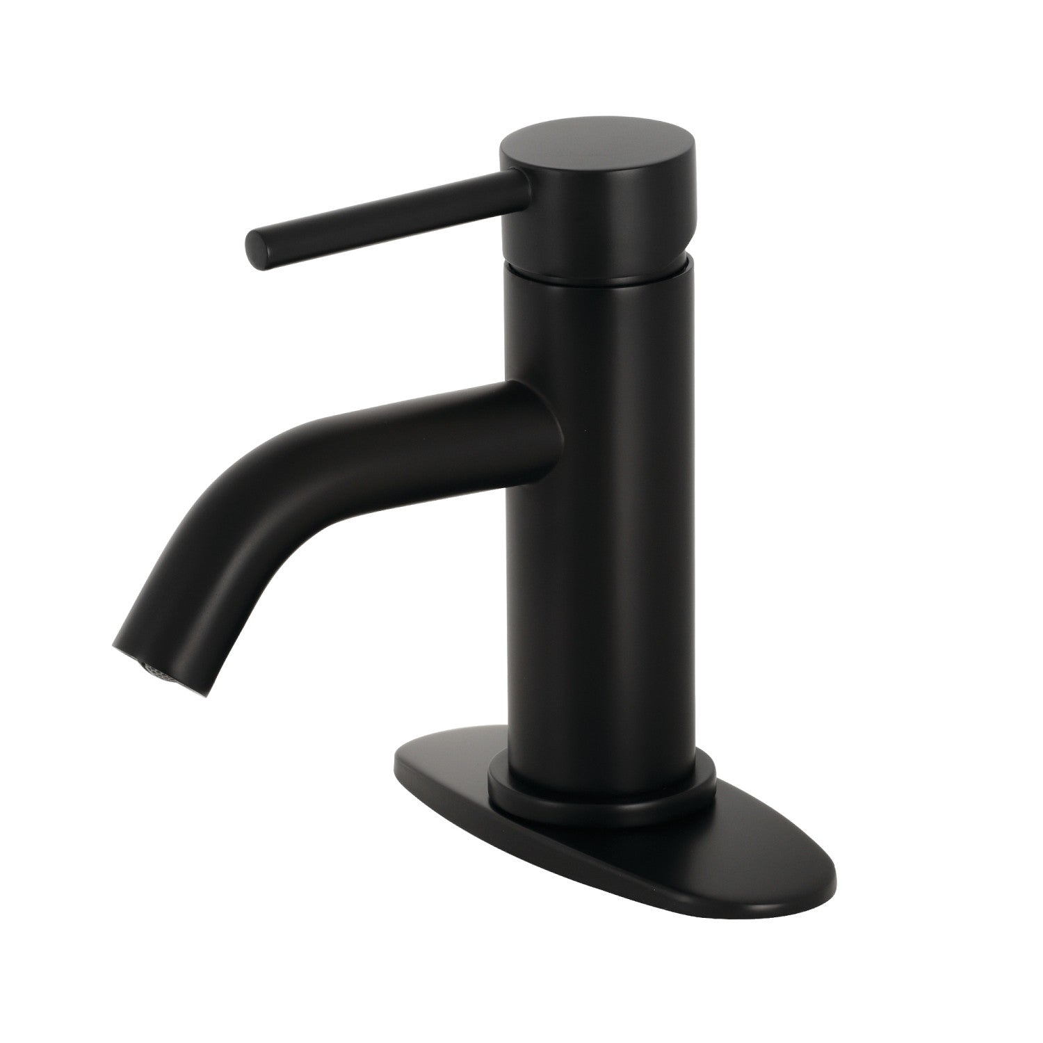 Kingston Sona LSF8220DL - Concord One-Handle 1-Hole Bathroom Faucet with Deck Plate and Push Pop-Up Drain, Matte Black — image 1